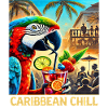 Tropical Parrot Cocktail Scene