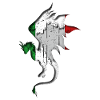 Flag of Italy - Italy - Dragon Silhouette