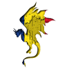 Romania Flag - Romania - Dragon Silhouette