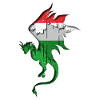Flag of Hungary - Hungary - Dragon Silhouette