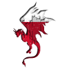 Flag of Poland - Poland - Dragon Silhouette