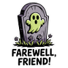 Ghostly Tombstone Farewell Sticker
