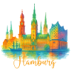 hamburg aquarell skyline
