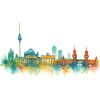 berlin skyline aquarell