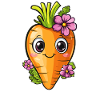 Karotte mit Blumen