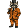 Raccoon Gentleman with Cigar