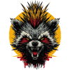 Grimmiger Punkrock Waschbär