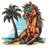 Pferd Insel Palme