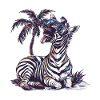 Zebra Insel Palme