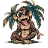 Affe Insel Palme