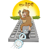 Humorous monkey design with keyboard