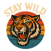 Stay Wild Retro Tiger Head