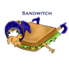 Witziges Sandwich-Mädchen Cartoon Design