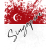 Grunge Drapeau de Singapour, j’aime Singapour