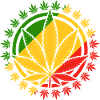 Rasta Inspired Cannabis Leaf Design
