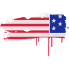 Pinselstrich in US-Flaggenfarben
