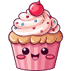 Cute Pink Cupcake with Sprinkles