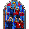 Stained Glass Rugby Lineout