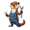 Verspielter Otter Handwerker