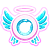 Skurriles Auge mit Engelsflügel-Design