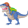 Dinosaur with Backpack and Sunglasses School 