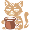 Tired Coffee Cat – Funny Cat Motif