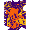 Chat géant dans la ville