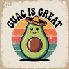 Funny Avocado with Mexican Hat