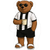 Chilling bear motif with coffee cup