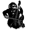 Wild monkey on the cello