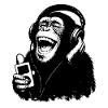 Monkey enjoys music | Headphones