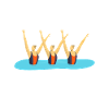 Underwater Struggle Swim Group Synchronized Swim