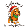 Christmas Dog with Santa Hat