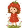 Jolie illustration de fille fraise