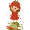 Cute Raspberry Girl Illustration