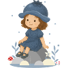 Cute Blueberry Girl Illustration