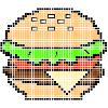 Pixel Art Cheeseburger Design