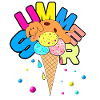 Playful dog with dessert Illustration
