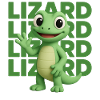 Cute Lizard Funny Cartoon Style