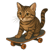 Chat sur skateboard