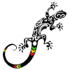 Vibrant Tribal Salamander Design