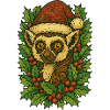 Festive Chameleon with Holly Crown