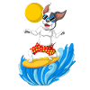 Fun Surfing French Bulldog Illustration