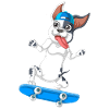 Energetic Skateboarding French Bulldog Design