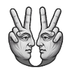 Surrealistische Doppelgesicht Handkunst