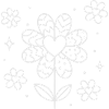 Flowers and hearts patterned