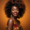 Fröhliche bunte Afro-Frau