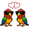 Parrot Sunglasses Comic Love