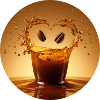 Coffee joy in the water splash