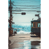 Seaside Japanese Train Crossing